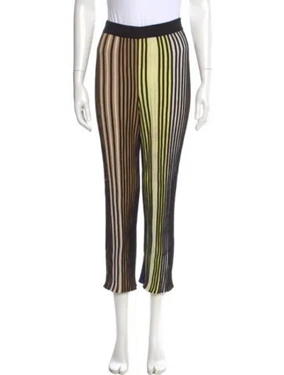 Pre-owned Kenzo Striped Straight Leg Pants In Black