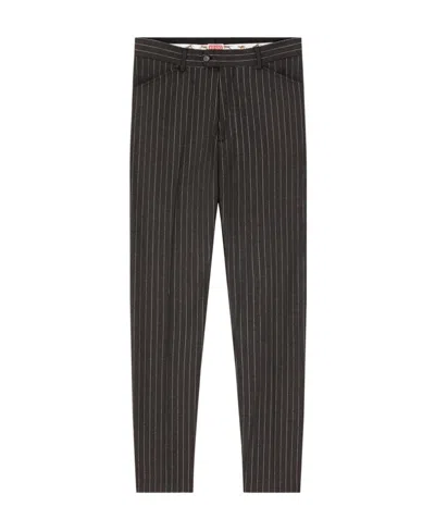 Kenzo Striped Trousers In Black