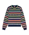 Kenzo Striped Wool-cotton Blend Jumper In Black