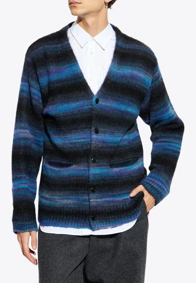 Kenzo Striped Wool V-neck Cardigan