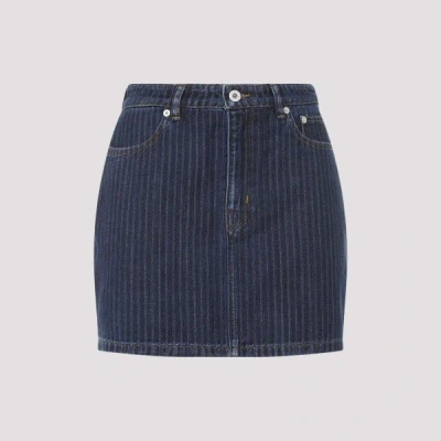 Kenzo Stripped Jacquard Mini Skirt 25 In Blue