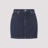 Kenzo Blue Dark Stripped Jacquard Cotton Mini Skirt In Dd Dark Stone Blue