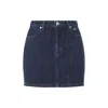 Kenzo Blue Dark Stripped Jacquard Cotton Mini Skirt In Blue