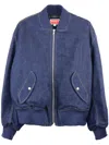 KENZO STUD-EMBELLISHED DENIM BOMBER JACKET