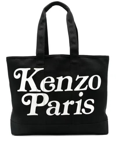 Kenzo Stylish Black Cotton Tote Bag For Men