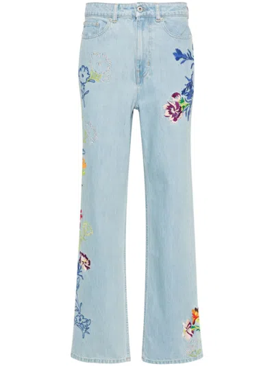 Kenzo Stylish Teal Cotton Pants For Women In Ss24