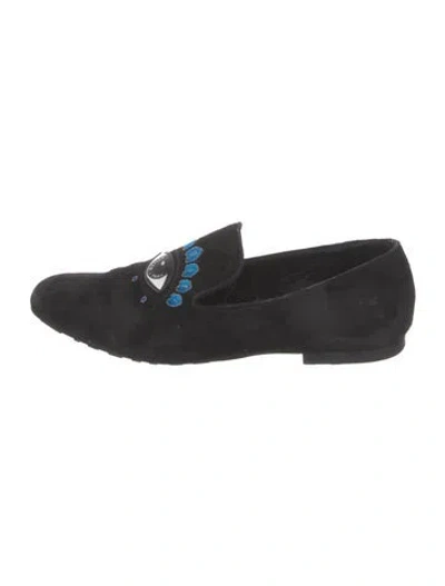 Pre-owned Kenzo Suede Loafers In Black