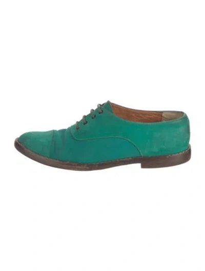 Pre-owned Kenzo Suede Oxfords In Green