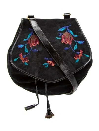 Pre-owned Kenzo Suede Shoulder Bag In Black