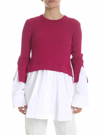 Kenzo Fuchsia And White Shirt Pullover In Fucsia