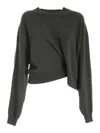 Kenzo Asymmetrical Sweater In Green In Verde