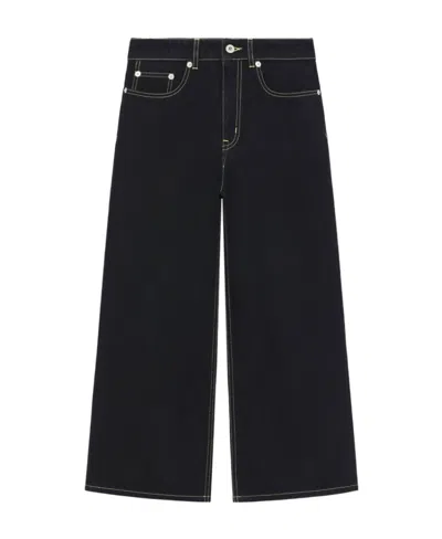 Kenzo Sumire High-rise Cropped Jeans In Black
