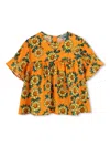 Kenzo Sunflower-print Blouse In Orange