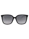 Kenzo Shiny Black Acetate Sunglasses In 01b Shiny Black / Gradient Smoke
