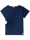 Kenzo Sunray-pleated T-shirt In Blue