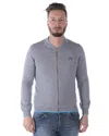 Kenzo Zipper Open Knitted Cardigan In Grey