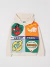 Kenzo Logo-print Zipped Hoodie In Beige