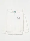 Kenzo Logo-embroidery Zipped Hoodie In White