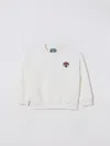 Kenzo White Sweatshirt With Logo Embroidery On The Front And Logo Lettering On The Rear In Cotton Boy In White