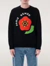 Kenzo Graphic Print Wool Blend Crew Neck Sweatshirt In Black