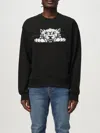 Kenzo Black Cotton Hoodie With Tiger Design In Black