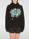 Kenzo Long-sleeved Hooded Hoodie In Black