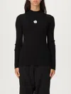 Kenzo Boke Flower High Neck Sweater With Contrasting Embroidery In Black
