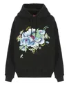 Kenzo Long-sleeved Hooded Hoodie In Black