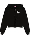 Kenzo Printed Logo Hoodie In Cotton In Black