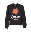 Kenzo Bold Floral Graphic Sweatshirt With Signature Logo In Black