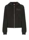 Kenzo Happy Tiger Zip Up Hoodie With Kangaroo Pocket In Black