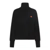 Kenzo Boke Flower Turtleneck Wool Sweater In Black