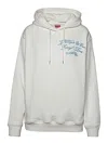 Kenzo Logo Patch Drawstring Hoodie In White