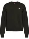 Kenzo Cotton Sweatshirt With Happy Tiger Patch In Black