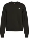 Kenzo Cotton Sweatshirt With Happy Tiger Patch In Black