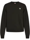 Kenzo Cotton Sweatshirt With Happy Tiger Patch In Black
