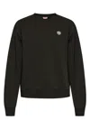 Kenzo Cotton Sweatshirt With Happy Tiger Patch In Black