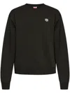 Kenzo Cotton Sweatshirt With Happy Tiger Patch In Black
