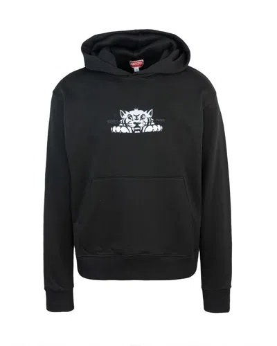 Kenzo Happy Tiger Classic Hoodie In Black