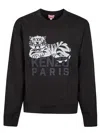 Kenzo "happy Tiger" Sweatshirt In Black