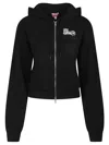 Kenzo Printed Logo Hoodie In Cotton In Black