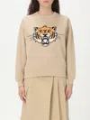 Kenzo 'happy Tiger' Crew Neck Sweatshirt In Beige