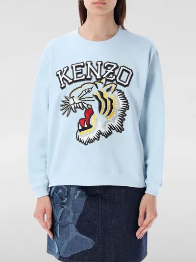 Kenzo Cotton Sweatshirt In Blue