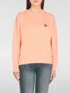 Kenzo Flower-embroidered Cotton Sweatshirt In Pink