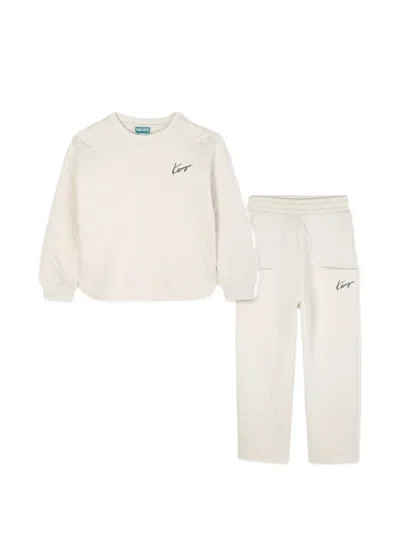 Kenzo Kids' Sweatshirt Trousers Set In White