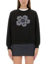 Kenzo Sweatshirt With "boke Flower" Embroidery In Black