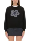 Kenzo Sweatshirt With "boke Flower" Embroidery In Black