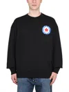 Kenzo Logo Cotton Oversized Sweatshirt In Black