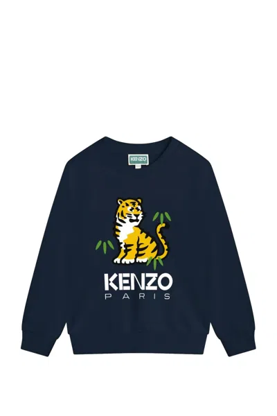 Kenzo Kids' Sweatshirt With Print In Blue
