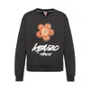 Kenzo Bold Floral Graphic Sweatshirt With Signature Logo In Black